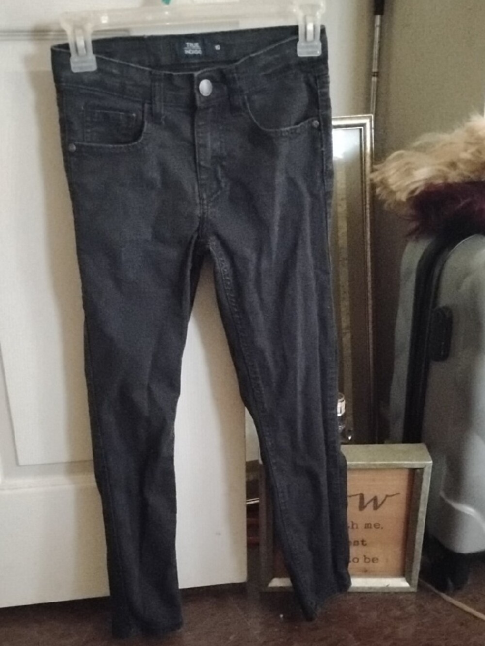 TRUE INDIGO Black Denim Jeans - Size 10 - Picture 3 of 3